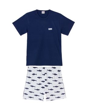 Pijama-Infantil-Masculino-Lua-Encantada-Short-Tubarao
