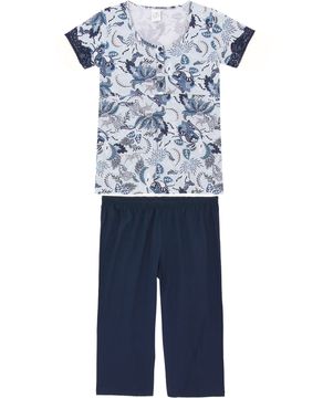 Pijama-Capri-Toque-Semi-Aberto-Algodao-Floral
