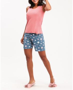 Pijama-Feminino-Recco-Microfibra-Bermuda-Estrelas