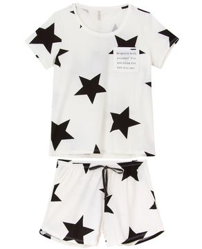 Pijama-Feminino-Curto-Lua-Lua-Mercerizada-Estrelas
