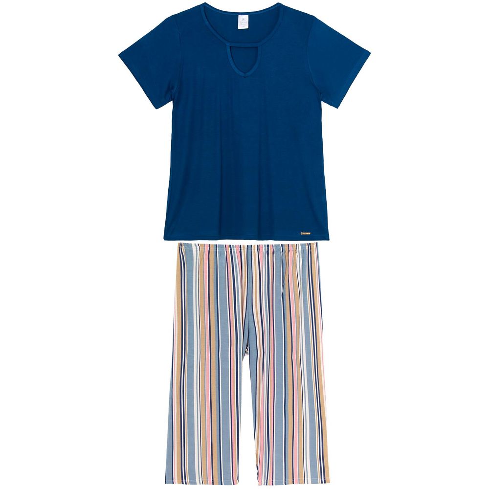 Pijama-Plus-Size-Capri-Toque-Viscolycra-Listras