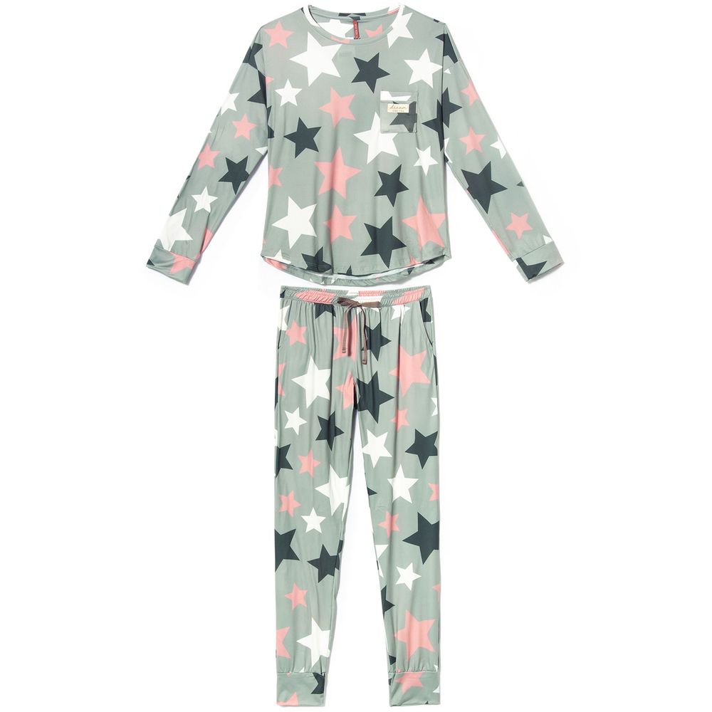 Pijama-Feminino-Longo-Lua-Lua-Sublime-Touch-Estrelas