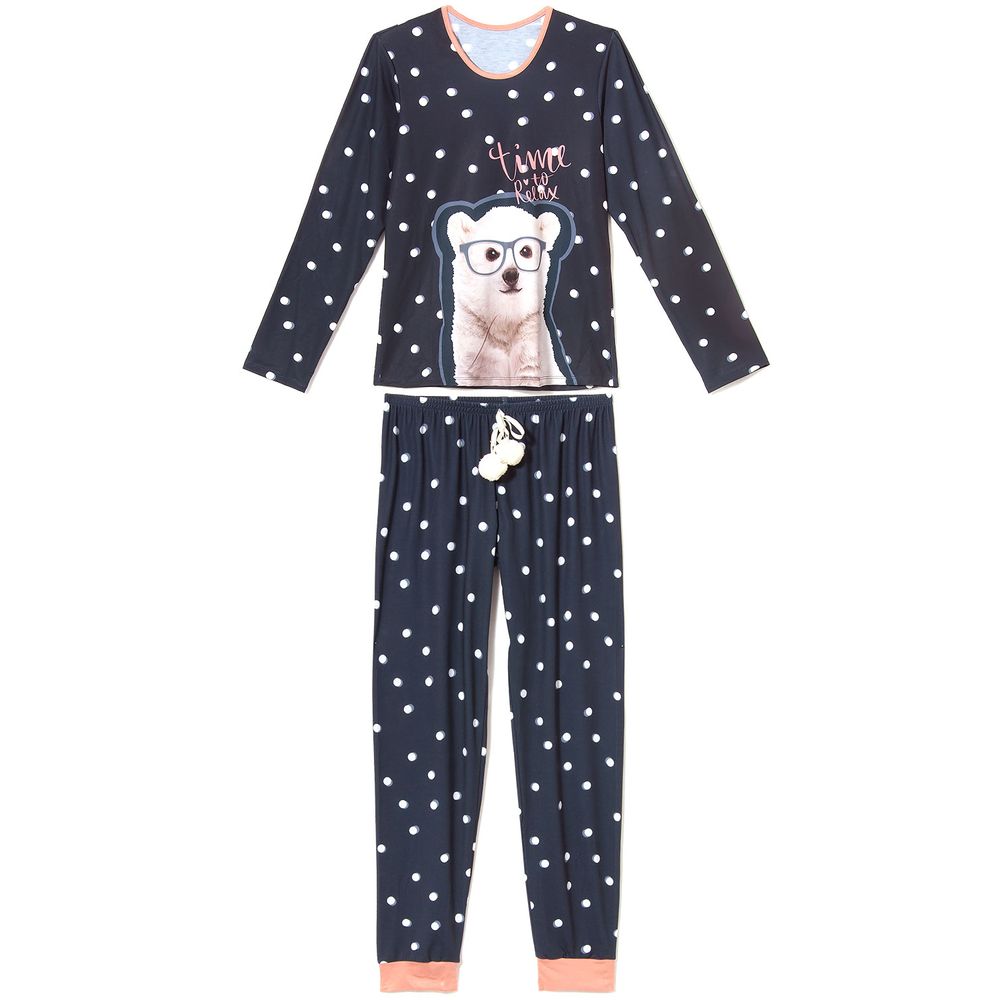 Pijama-Feminino-Recco-Visco-Dry-Urso-Polar