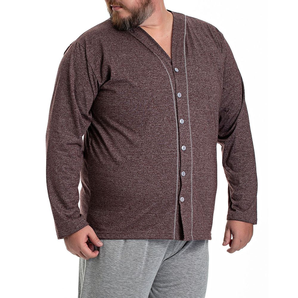 Pijama-Plus-Size-Masculino-Aberto-Toque-Malha-Mescla