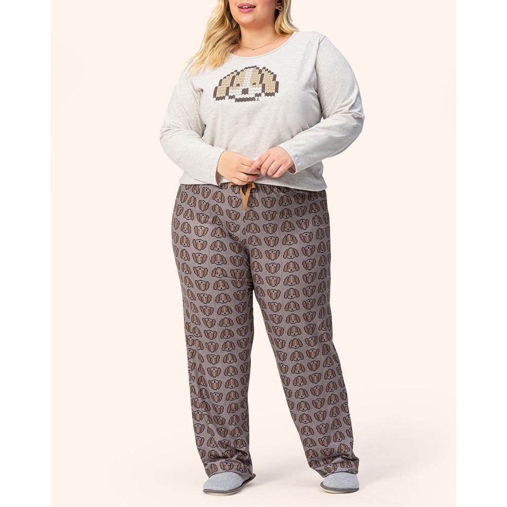 Pijama-Plus-Size-Feminino-Lua-Encantada-Malha-Dog