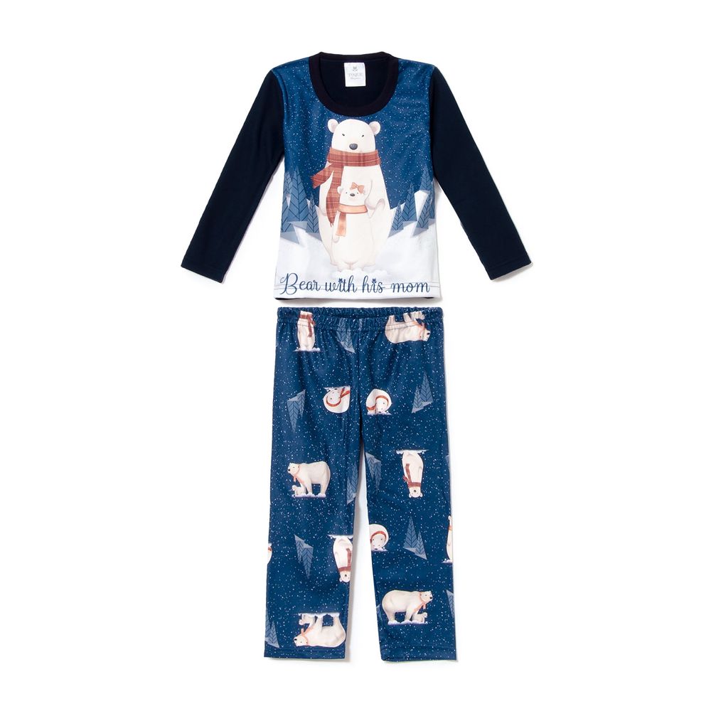 Pijama-Infantil-Feminino-Toque-Soft-Urso-Polar