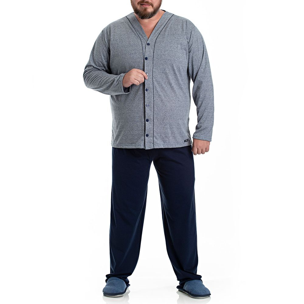 Pijama-Plus-Size-Masculino-Aberto-Toque-Algodao