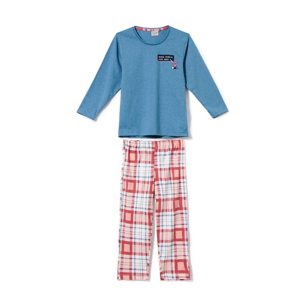 Pijama-Infantil-Masculino-Lua-Encantada-Algodao-Xadrez