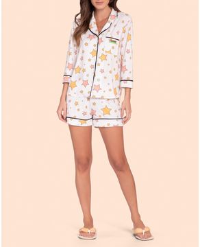 Pijama-Americano-Short-Lua-Lua-Sublime-Touch-Estrelas