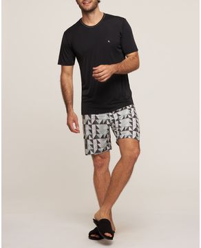 Pijama-Masculino-Curto-Recco-Microfibra-Geometrico