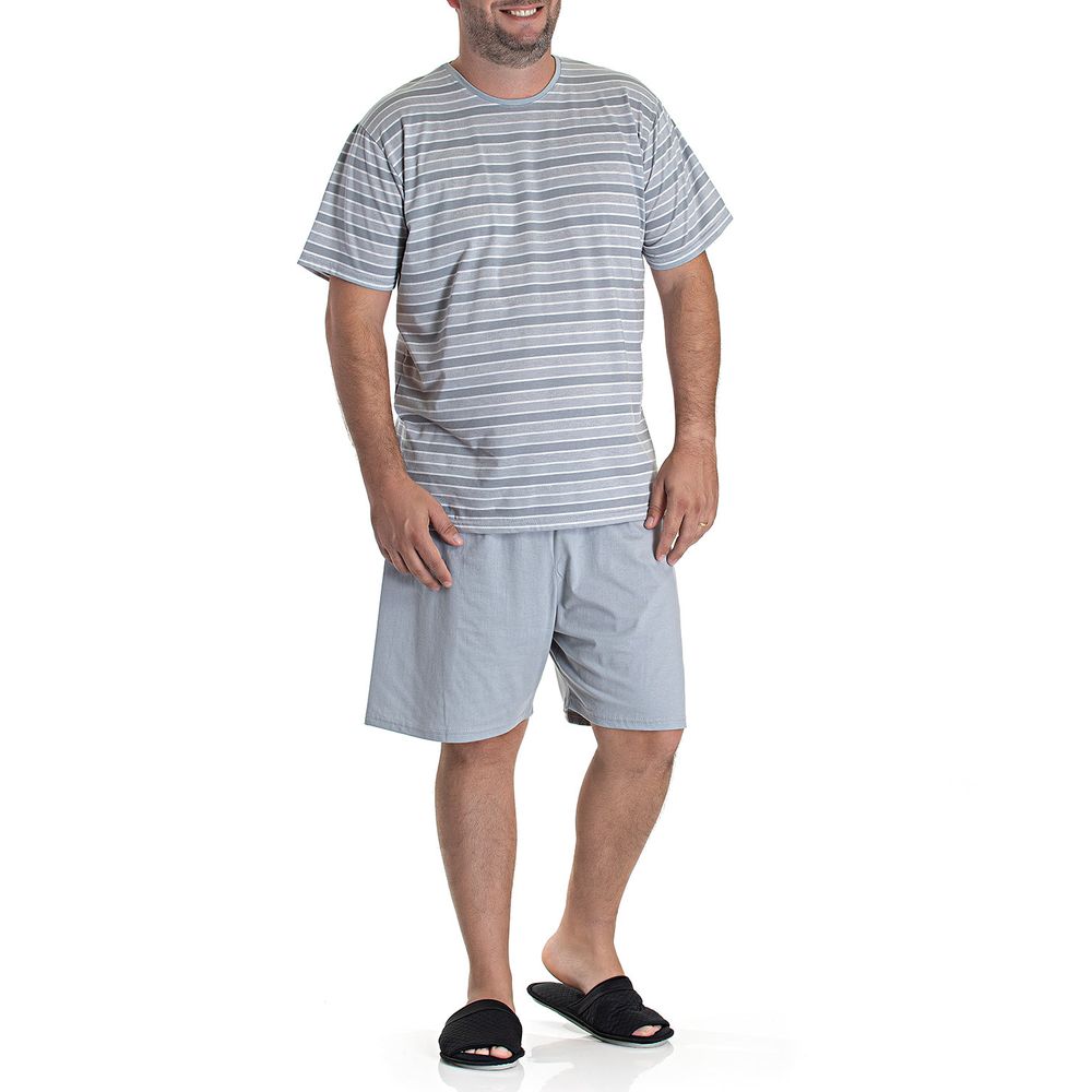 Pijama-Masculino-Plus-Size-Toque-Algodao-Listras
