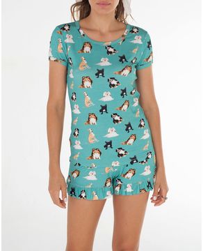 Pijama-Feminino-Curto-Joge-Viscolycra-Cachorros