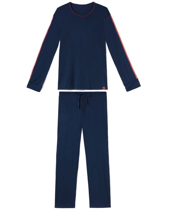 Pijama-Masculino-Longo-Recco-Microfibra-Faixa
