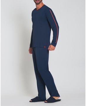 Pijama-Masculino-Longo-Recco-Microfibra-Faixa
