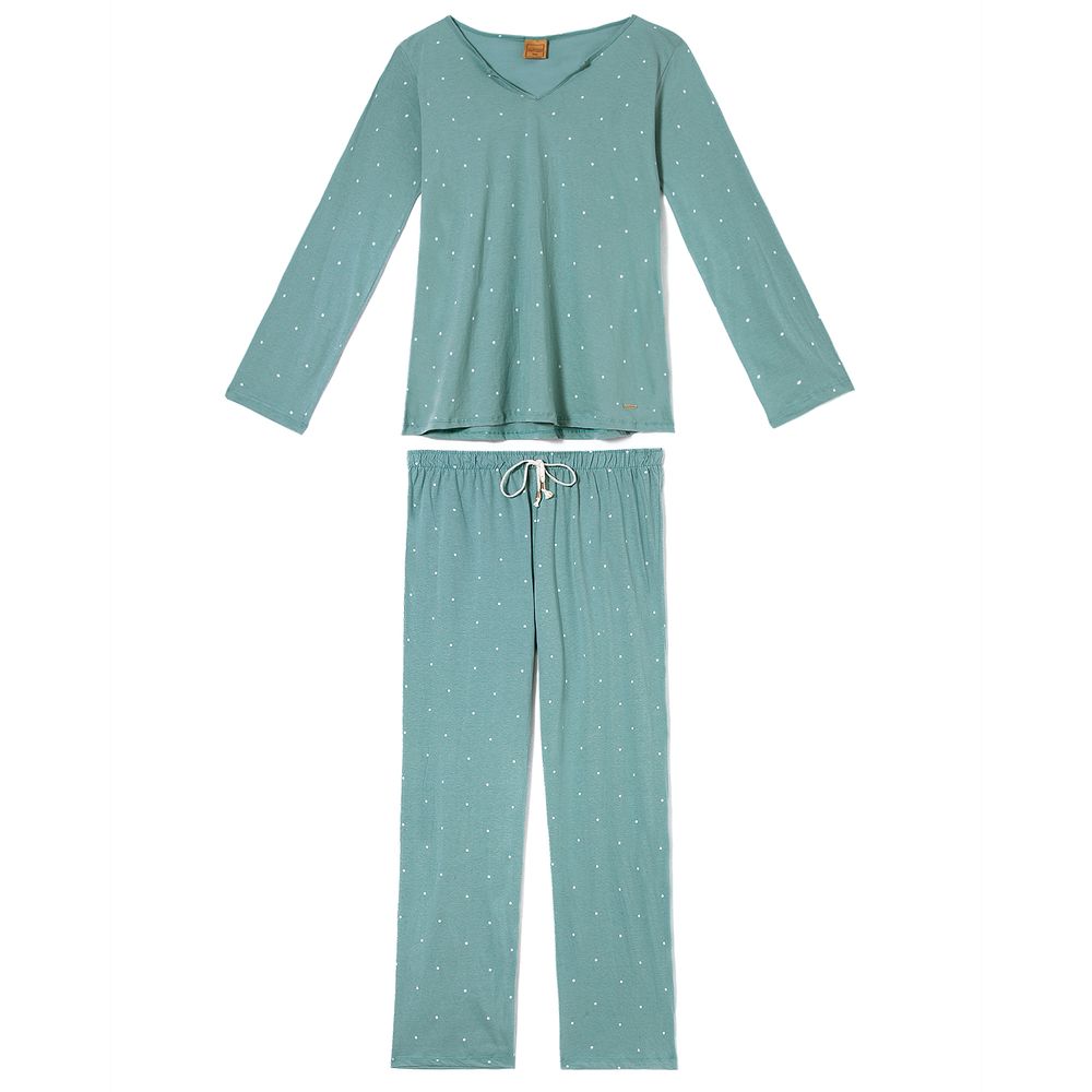 Pijama-Plus-Size-Feminino-Lua-Encantada-Algodao-Poa