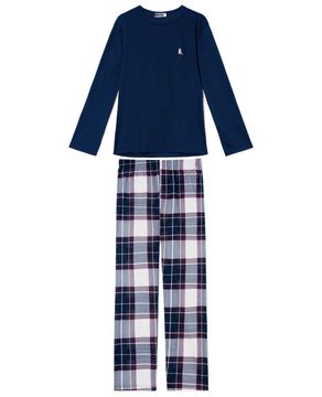 Pijama-Masculino-Lua-Cheia-Flanelado-Calca-Xadrez