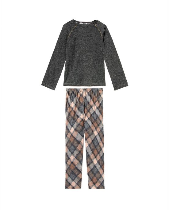 Pijama-Infantil-Masculino-Toque-Malha-Mescla-Xadrez