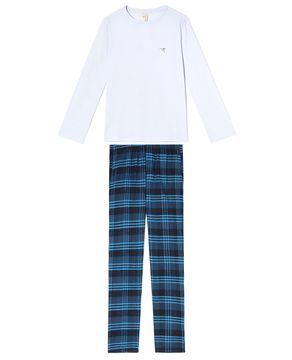 Pijama-Masculino-Acuo-Flanela-Algodao-Xadrez