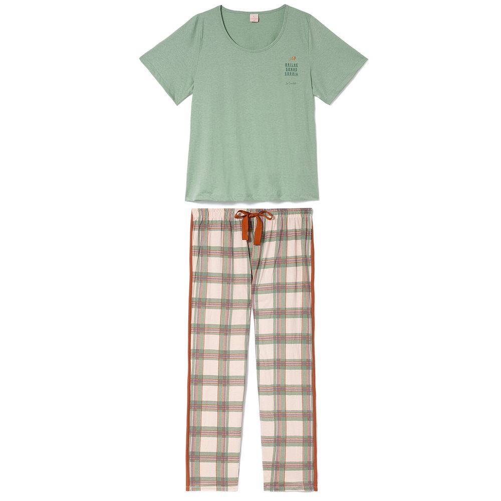 Pijama-Plus-Size-Feminino-Lua-Encantada-Calca-Xadrez