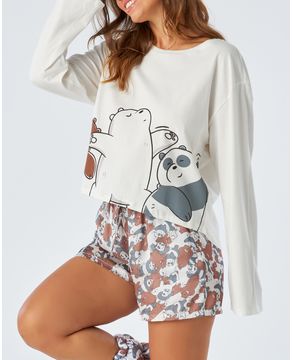Pijama-Feminino-Acuo-Algodao-Short-Cetim-Urso