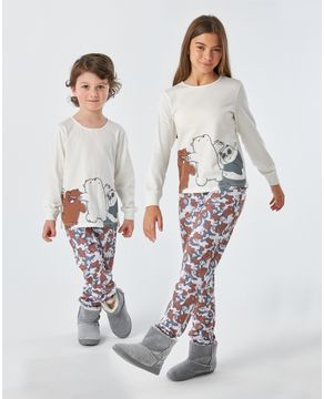 Pijama-Infantil-Unissex-Acuo-Algodao-Urso-Sem-Curso