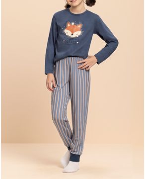 Pijama-Infantil-Feminino-Lua-Encantada-Algodao-Raposa