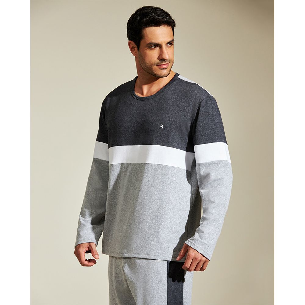 Pijama-Masculino-Recco-Moletinho-Mesclado-Bolso