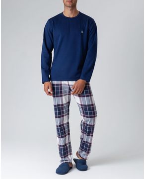 Pijama-Masculino-Lua-Cheia-Flanelado-Calca-Xadrez