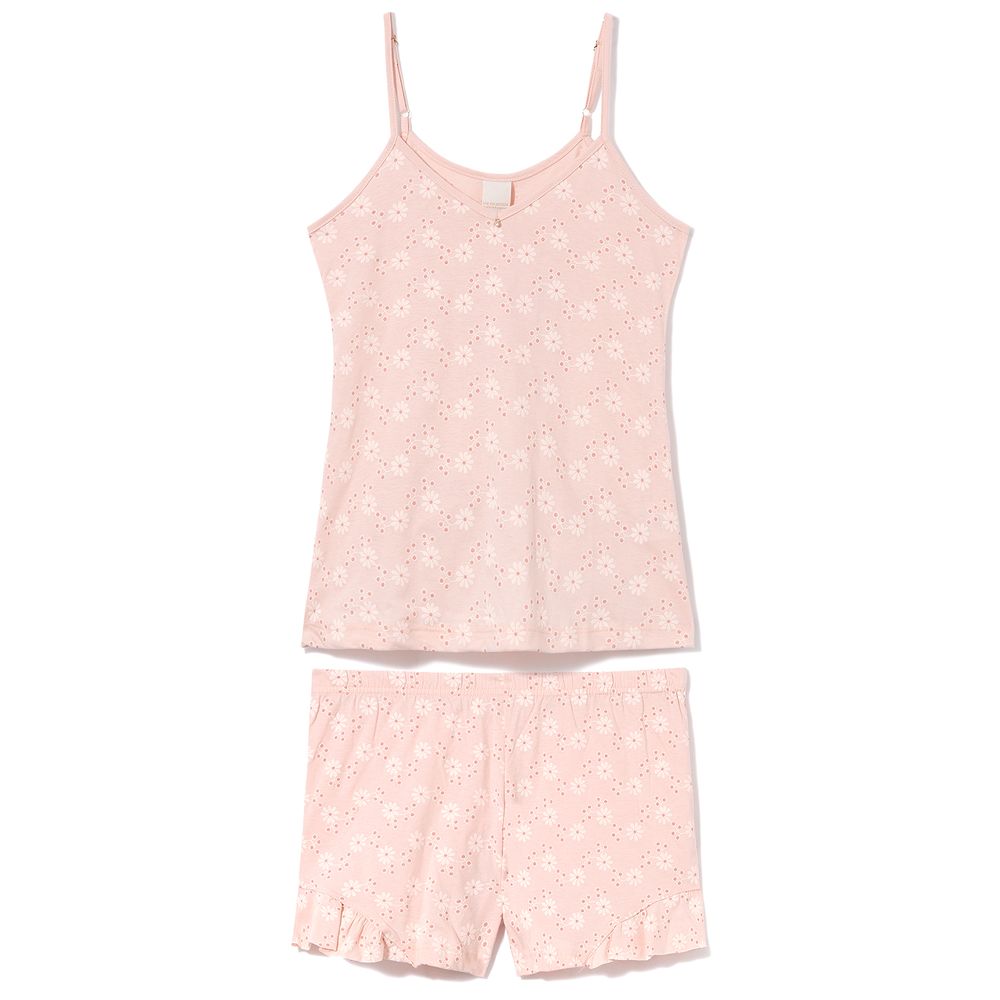 Pijama-Feminino-Algodao-Alca-Lua-Encantada-Floral