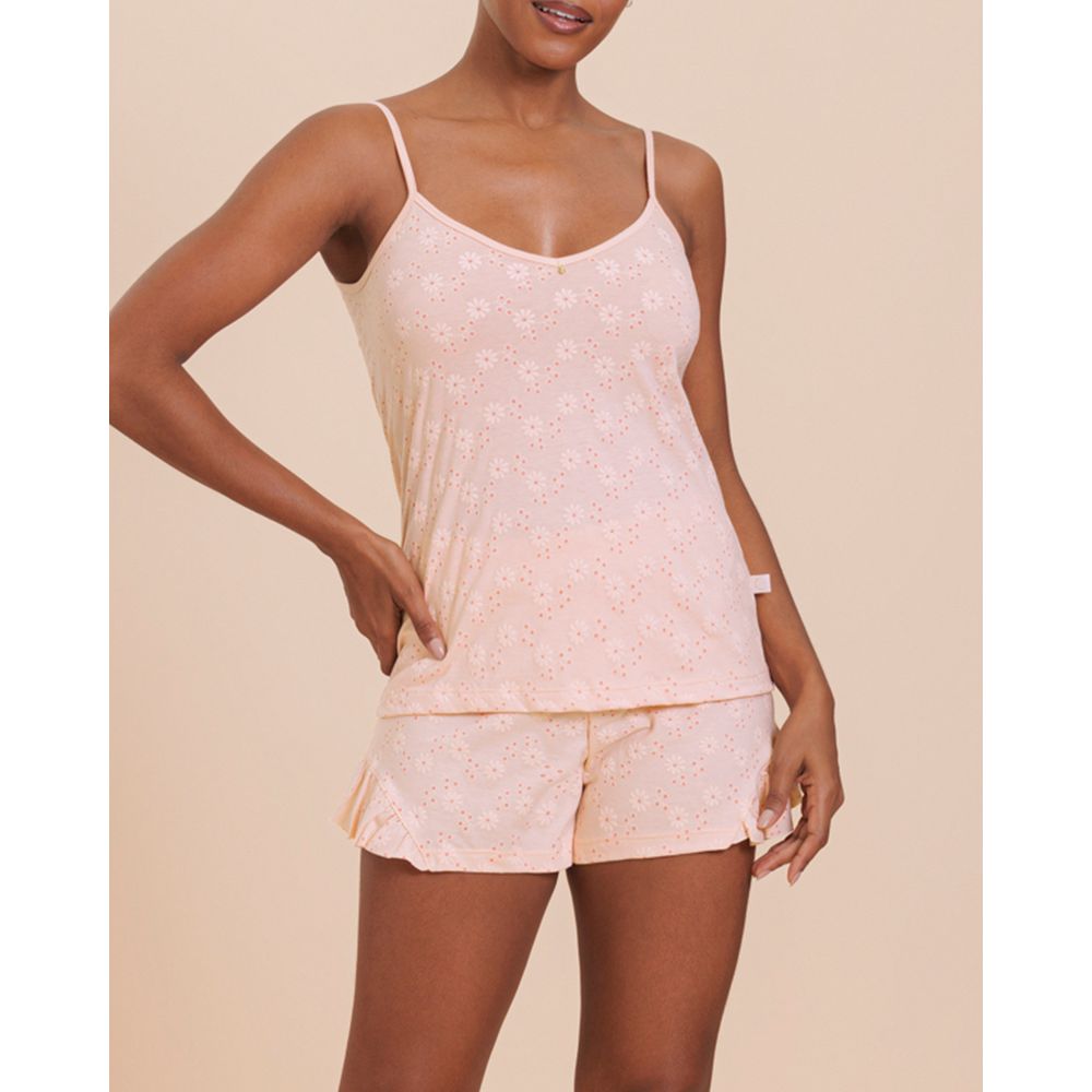 Pijama-Feminino-Algodao-Alca-Lua-Encantada-Floral
