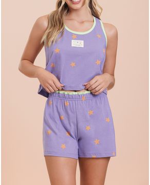 Pijama-100--Algodao-Cropped-Lua-Encantada-Estrelas