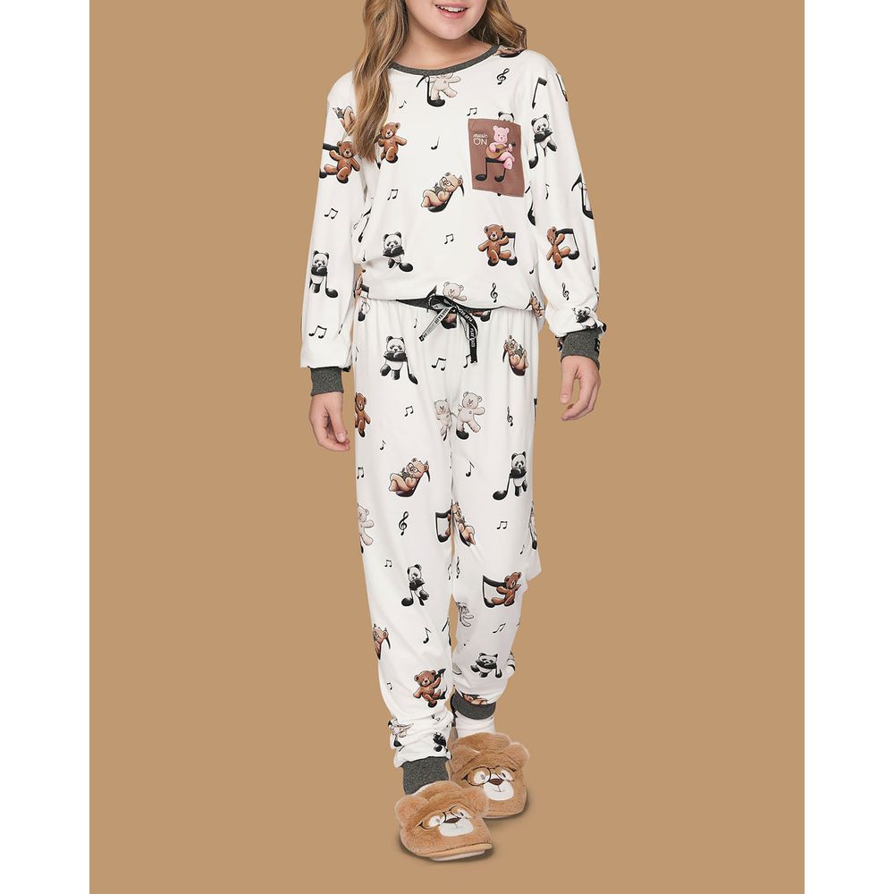 Pijama-Infantil-Unissex-Lua-Lua-Malha-Touch-Ursos