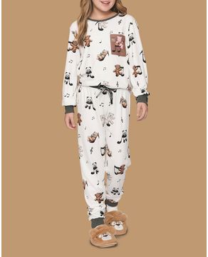 Pijama-Infantil-Unissex-Lua-Lua-Malha-Touch-Ursos