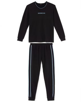 Pijama-Masculino-Recco-Moletinho-Flanelado-Punhos