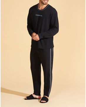 Pijama-Masculino-Recco-Moletinho-Flanelado-Punhos