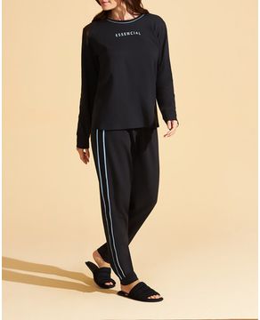 Pijama-Feminino-Recco-Moletinho-Flanelado-Punhos