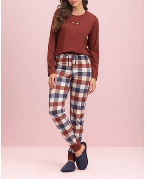 Pijama-Feminino-Lua-Encantada-100--Algodao-Xadrez