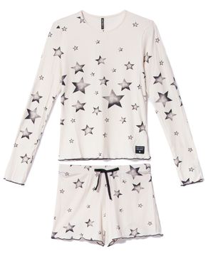 Pijama-Manga-Longa-e-Short-Lua-Lua-Canelado-Star