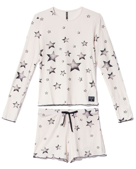 Pijama-Manga-Longa-e-Short-Lua-Lua-Canelado-Star